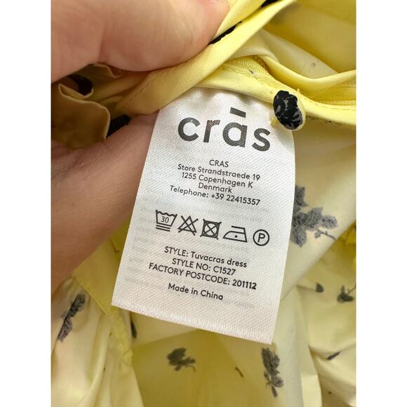 CRAS | Tuva Yellow Floral Ruffle Button Midi Dress NWT | Medium - Picture 9 of 10
